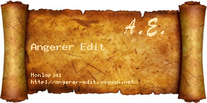 Angerer Edit névjegykártya